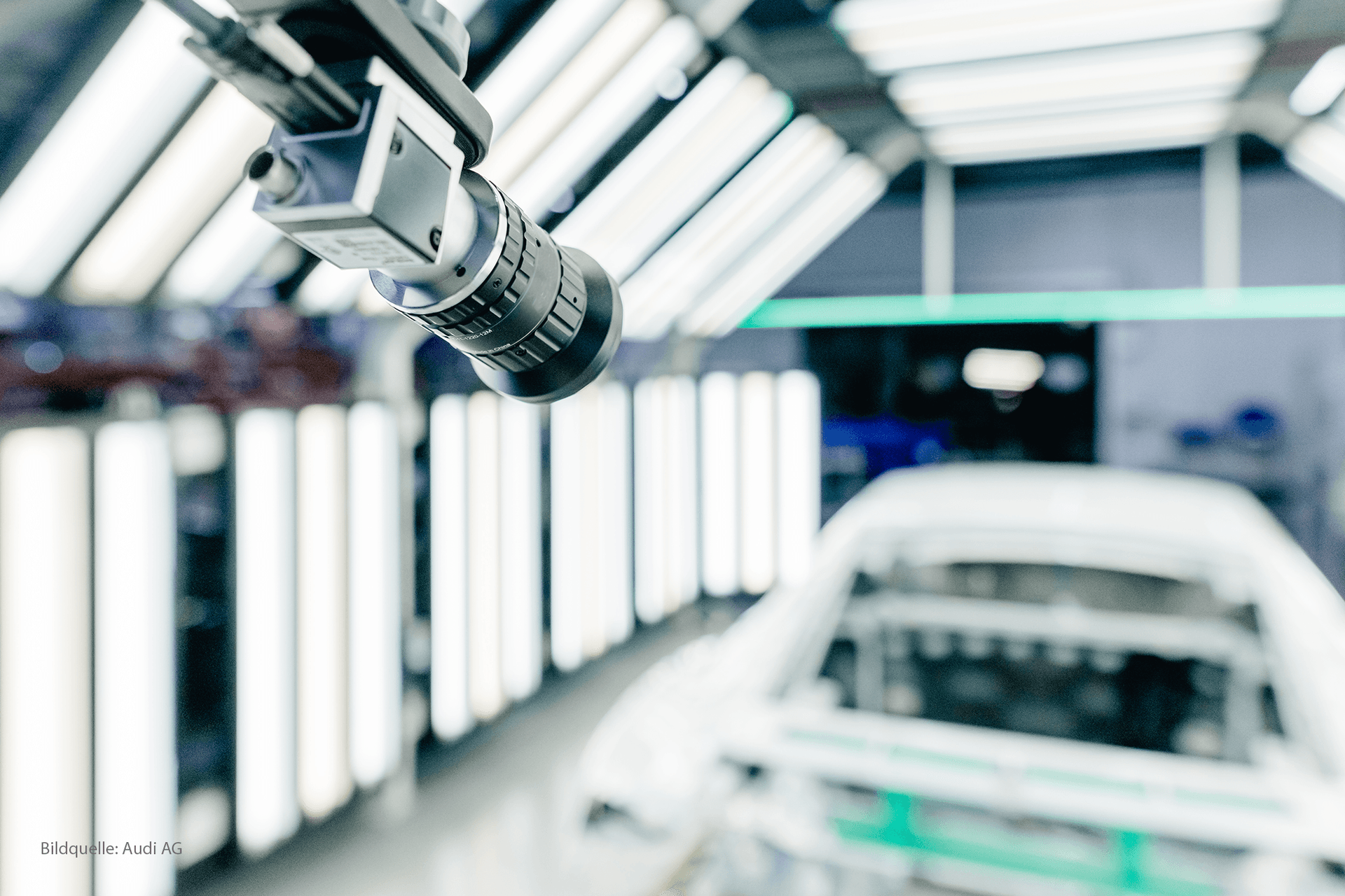 IUNA AI Vehicle Body Inspection - Automated camera system inspecting vehicle body weld seams