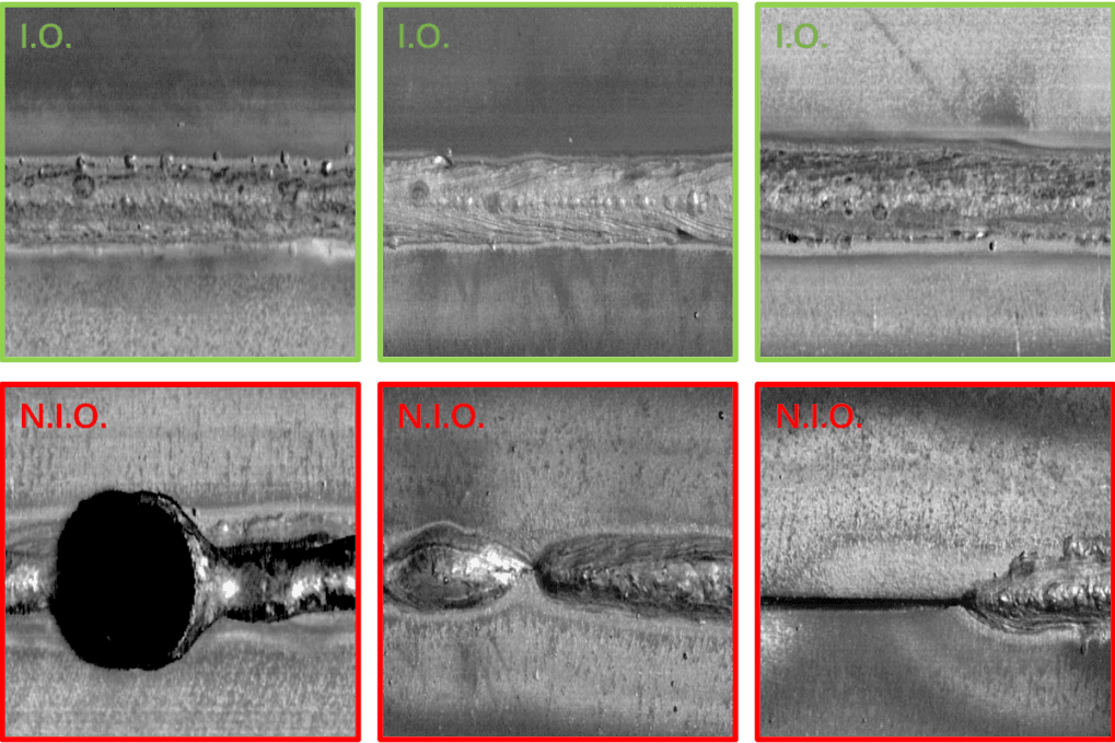 IUNA Weld Inspector - Comparison of OK and defective (NOT OK) weld seams