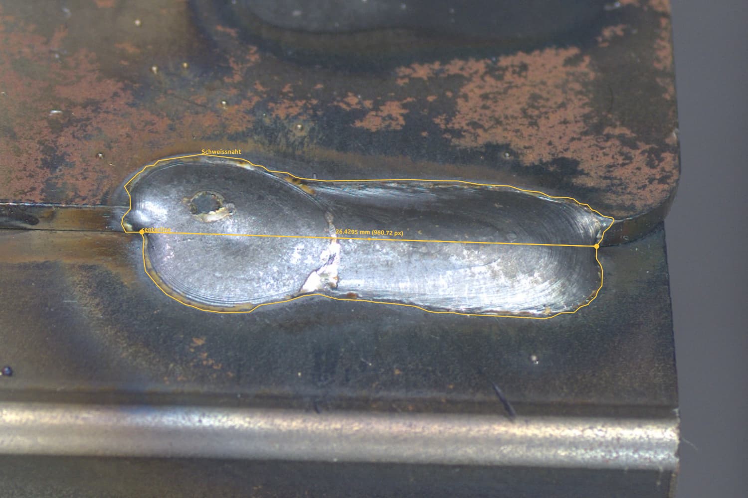 IUNA Weld Inspector - Precise weld seam measurement in millimeters