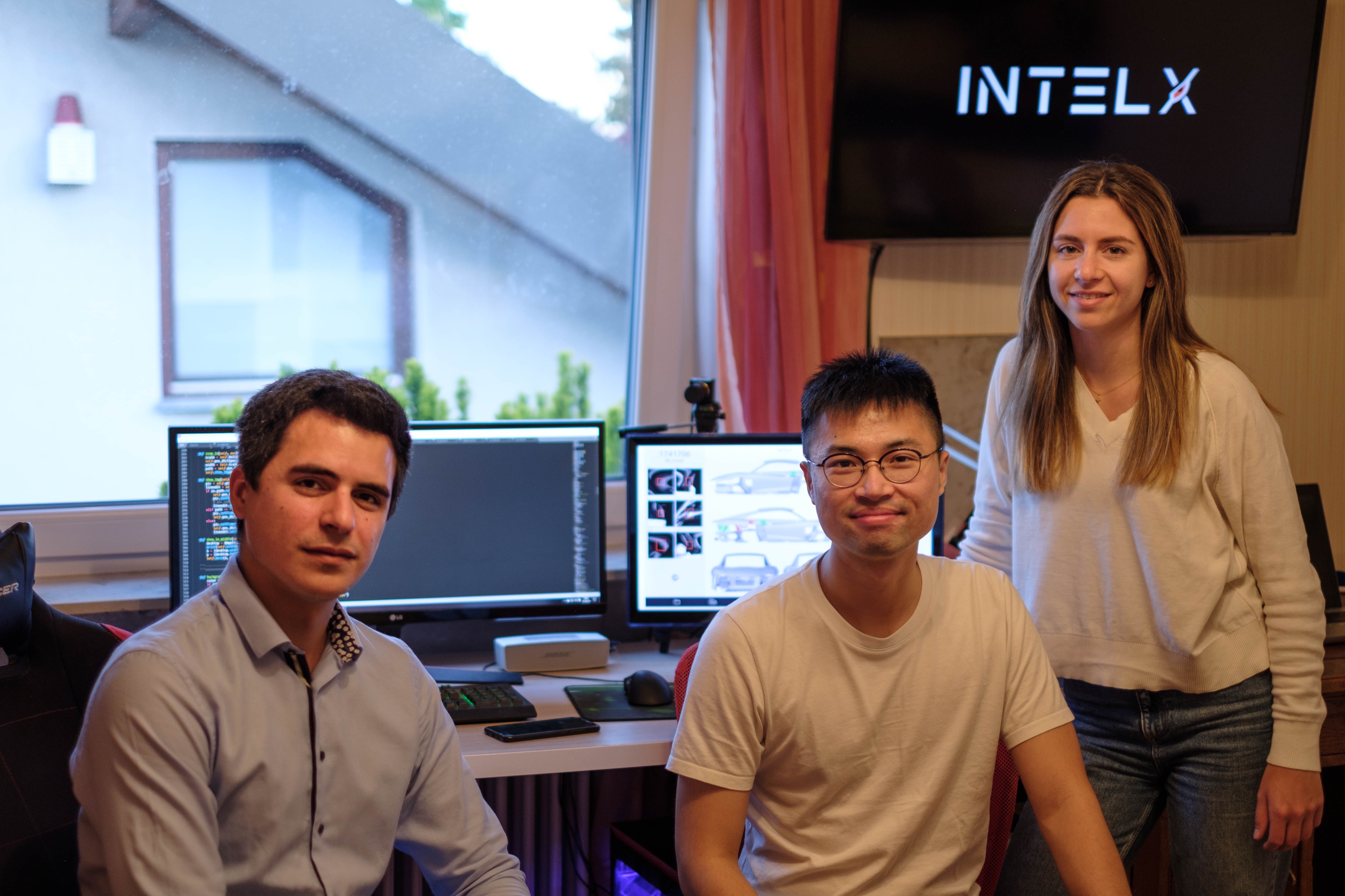 IUNA AI founding team - Jan Nabatian, William Chen, and Samira Nabatian at their office