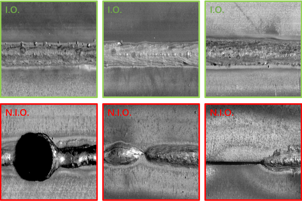 IUNA Weld Inspector - Comparison of OK and defective (NOT OK) weld seams