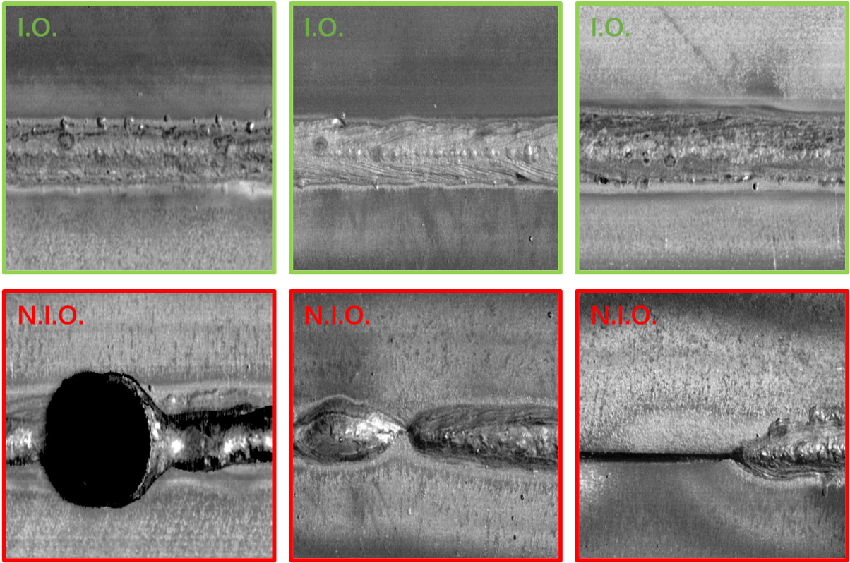 IUNA AI Weld Seam Inspection - Comparison of good and defective welds