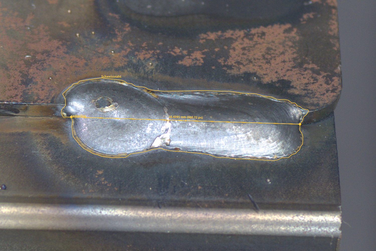 IUNA Weld Inspector - Precise weld seam measurement in millimeters